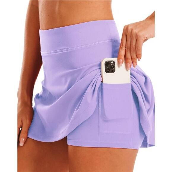 Womens Athletic Tennis Skirt Golf Skort High Waisted Workout Pleated Shorts - Picture 3 of 7